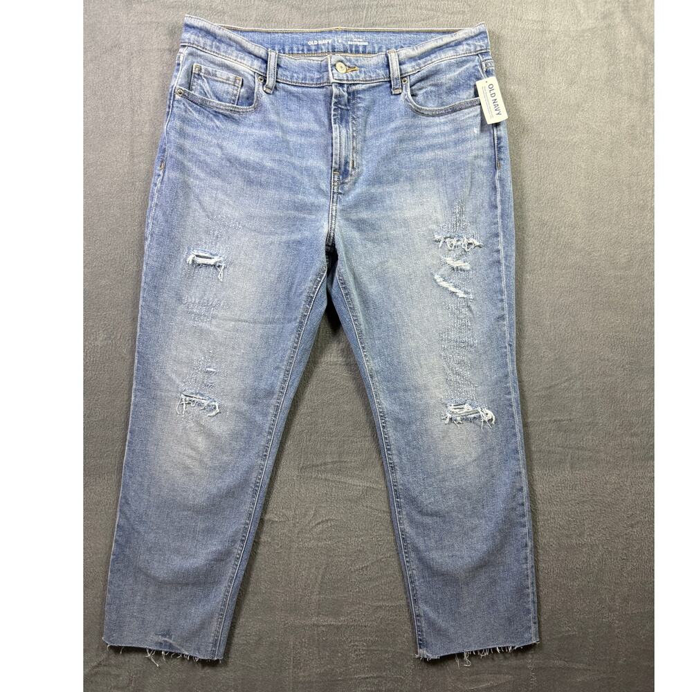 NWT Old Navy Mid-Rise Boyfriend Jeans Light Wash Size 8 Crop (25" inseam)